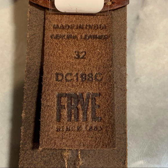 Frye Men’s Genuine Leather Brown Stitched Belt - Picture 8 of 16